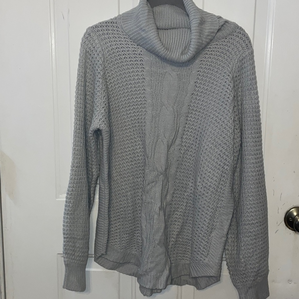 Womens Gray Turtleneck Sweater 2X
